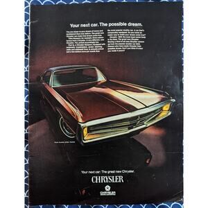 Vintage Print Ad 1969 Chrysler Motors Auto